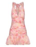 Mave Halter Neck Mini Dress Bardot Pink