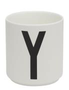 Porcelain Cup A-Z, Æ, Ø Design Letters White