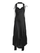 Poppy Pleat Detailed Slip Maxi Dress Malina Black