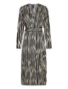 Striped Midi Dress Mango Black