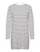 Striped Jersey Dress Mango White