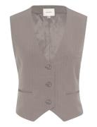 Gzjoelle Mel. Pinstripe Waistcoat Gestuz Grey