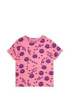 Squiggly Cats Aop Ss Tee Mini Rodini Pink