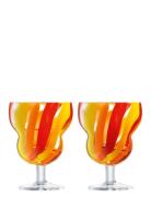 Vinglas Folk Orange/Red/Yellow Set 2 Lsa LSA International Patterned