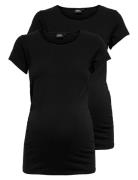 Olmlovely Life S/S Ck Top2Pack Noos Only Maternity Black