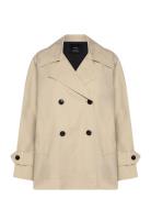 Short Double-Breasted Trench Coat Mango Beige