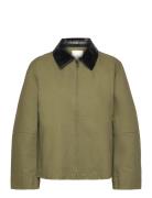 Cotton Jacket With Contrasting Collar Mango Green
