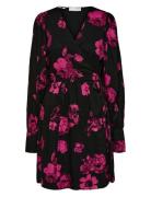 Slfvaletta Ls Short Wrap Dress B Selected Black