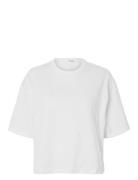Slfpenny Ss Embroidered Tee Selected White