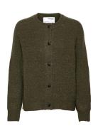 Slflulu Ls Knit Short Cardigan Noos Selected Khaki