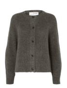 Slflulu Ls Knit Short Cardigan Noos Selected Grey