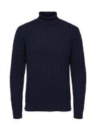 Slhryan Structure Roll Neck Selected Navy