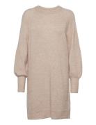 Slflulu Ls Knit Dress O-Neck Selected Beige
