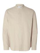 Slhregsun Shirt Ls Band Selected Beige