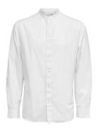 Slhregsun Shirt Ls Band Selected White