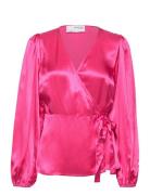 Slfeva-Fanni Ls Wrap Top Ex Selected Pink