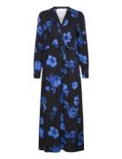 Slfkatrina Ls Aop Ankle Dress Noos Selected Black