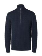 Slhryan Structure Half Zip Selected Navy