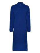 Slfkamma Half Zip Ls Knit Dress Camp Selected Blue
