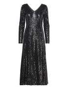 Slfalaia Ls Midi Sequins Dress B Selected Black