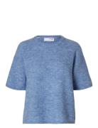 Slfmaline-Liliana 2/4 Knit O-Neck Noos Selected Blue