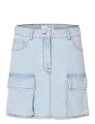 Slfhazel Mw Light Ice Blue Denim Skirt Selected Blue