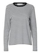 Slfessential Ls Striped O-Neck Tee Noos Selected Black