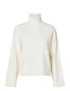Slfkamma Ls Knit Roll Neck Noos Selected White