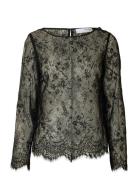 Slfdaphne Ls Lace Top Selected Black