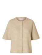 Slflulu 2/4 Knit Cardigan Noos Selected Beige