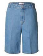 Slfevelyn Hw Bermuda Denim Shorts Selected Blue