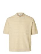 Slhfoam Ss Knit Relaxed Structure Polo Selected Cream