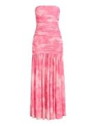 Solana Printed Mesh Maxi Dress Bardot Pink