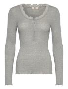 Rmwbalta Modal Ls Placket T-Shirt RM By Rosemunde Grey