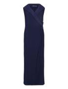 Jersey Off-The-Shoulder Gown Lauren Women Navy