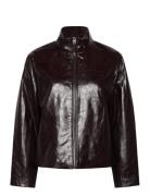 Perkins Collar Texture Jacket Mango Brown