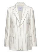 Pinstripe Suit Jacket Mango White