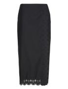 Embroidered Cotton Skirt Mango Black