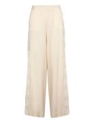 Stephanie Lace Detail Linen Pant Malina Cream