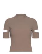 Ribbed Performance Cut-Out Top Aim´n Brown