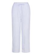 Straight Linen-Blend Trousers Mango Blue