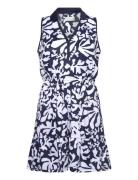 Abstract Floral Dress Callaway Navy