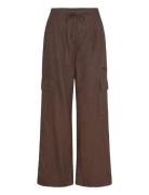 Linen Cargo Trousers Mango Brown