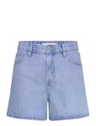 High-Waisted Straight-Fit Denim Shorts Mango Patterned