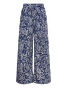 Printed Cotton Trousers Mango Navy