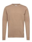 Purl Knit O-Neck Jumper Lindbergh Beige