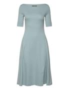 Stretch Cotton Midi Dress Lauren Ralph Lauren Blue