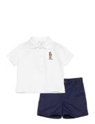 Bear Cotton Polo Shirt & Chino Short Set Ralph Lauren Baby White