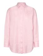 Over Floral-Logo Linen Shirt Lauren Ralph Lauren Pink