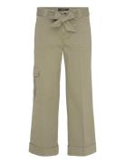 Pleated Cotton Twill Wide-Leg Cargo Pant Lauren Ralph Lauren Green